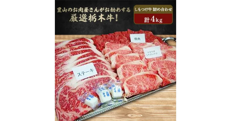 【ふるさと納税】里山のお肉屋さんがお勧めする厳選栃木牛!しもつけ牛 詰め合わせ4kg【配送不可地域：離島】【1248252】