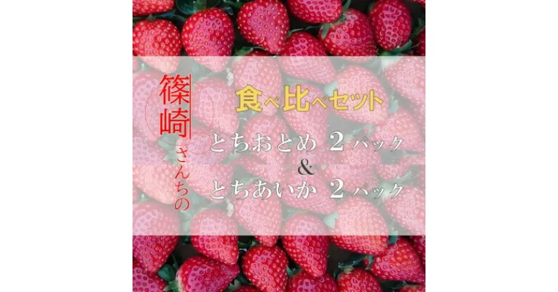 【ふるさと納税】【1月から順次発送】篠崎さんちのとちおとめ&とちあいか食べ比べセット(レギュラー4パック)【配送不可地域：離島・沖縄県】【1372219】