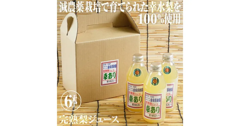 【ふるさと納税】幸あり梨ジュース 250ml×6本セット ナシジュース 果汁100％ なし ナシ フルーツ 果物 ギフト 贈り物 送料無料◇