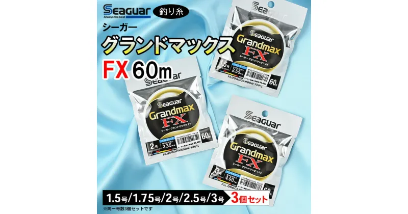 【ふるさと納税】釣り糸（Seaguar）シーガーグランドマックスFX 60m「1.5号～3号」3個セット※着日指定不可