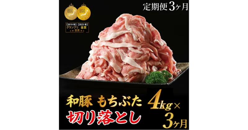 【ふるさと納税】【定期便3ヶ月】和豚もちぶた 切り落し4キロセット（400g×10パック） 豚肉定期便 国産 肉 豚肉 冷凍 小分け※着日指定不可