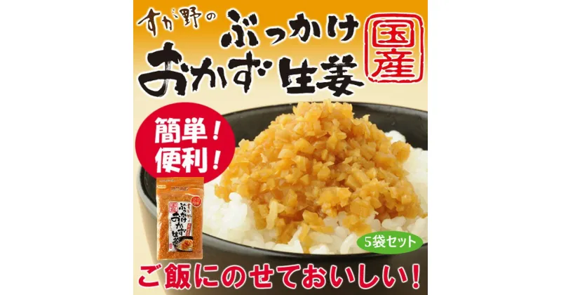 【ふるさと納税】国産ぶっかけおかず生姜 5袋 おかず ご飯のお供 ご飯 ごはん 生姜 国産 常温 栃木県 壬生町