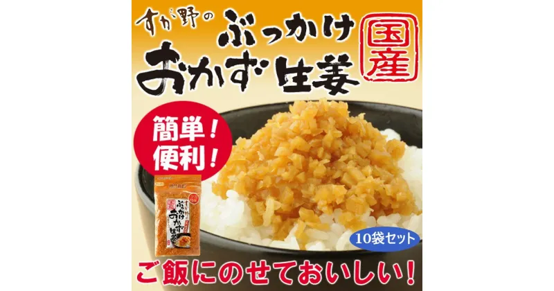 【ふるさと納税】国産ぶっかけおかず生姜 10袋 おかず ご飯のお供 ご飯 ごはん 生姜 国産 常温 栃木県 壬生町