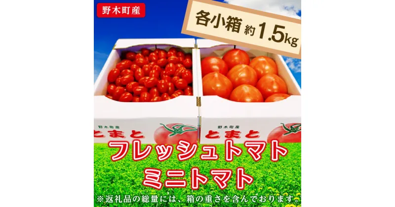 【ふるさと納税】ミニトマト トマト 甘い 食べ比べ T04 栃木県野木町産トマト小箱＋ミニトマト小箱（各約1.5kg・合計2箱）【2024年10月ごろより順次発送予定】