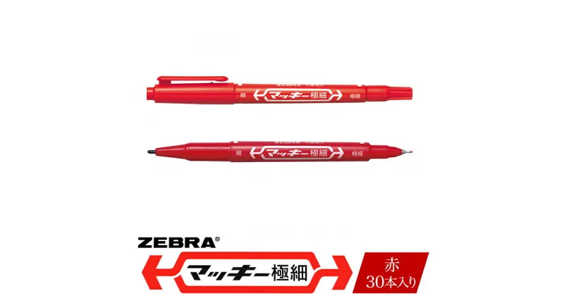 【ふるさと納税】ペン zebra 文具 文房具 事務 事務用品 学校 勉強 ノート 授業 学習 自宅学習 仕事 ビジネス Z17【ゼブラ】マッキー極細/赤/30本入り（MO-120-MC-R）