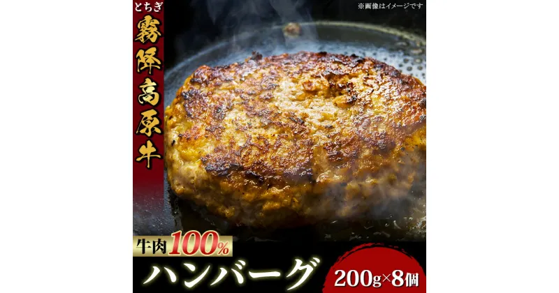 【ふるさと納税】ハンバーグ 肉 牛肉 100% 冷凍 とちぎ霧降高原牛入り自家製ハンバーグ1.6kg（200g×8個）