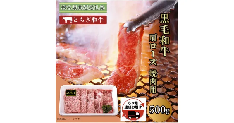 【ふるさと納税】【黒毛和牛の定期便】肩ロース 約500g 黒毛和牛 焼肉 栃木県 ブランド 牛 とちぎ和牛 高級 高価 牛肉 定期便 スライス T001 (6ヶ月連続お届け)【栃木県共通返礼品 栃木県産】