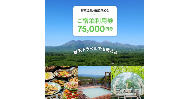 【ふるさと納税】【10月から利用上限変更】楽天トラベルでも使える那須温泉旅館協同組合　ご宿泊利用券75,000円分（3,000円×25枚）｜ 宿泊 旅行 チケット クーポン 宿泊券 楽天トラベル 温泉 露天風呂 旅行券 温泉 ホテル 〔J-8〕