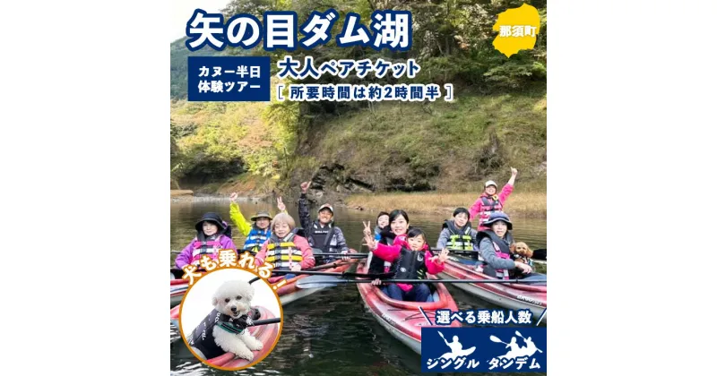 【ふるさと納税】【選べる乗船人数】矢の目ダム湖のカヌー半日体験ツアー 大人ペアチケット ｜ 那須 チケット 利用券 ペア アクティビティ カヌー 体験 那須 栃木県 那須町