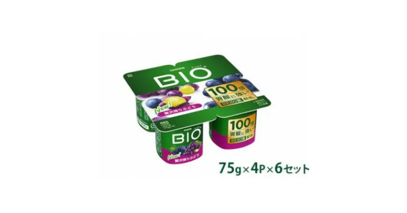 【ふるさと納税】ダノンビオ ヨーグルト 贅沢搾りぶどう 75g×4P×6セット【配送不可地域：離島】【1518308】