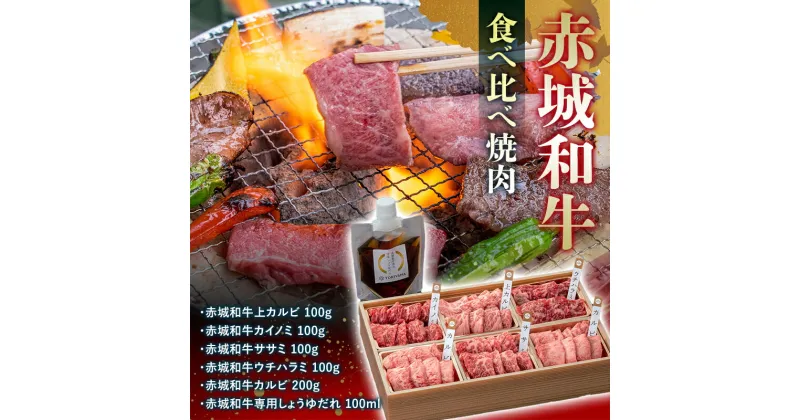 【ふるさと納税】赤城和牛食べ比べ焼肉 たれ付き 銘柄牛 焼肉 カルビ カイノミ ササミ ウチハラミ 希少部位 贈り物 ギフト セット F4H-0100