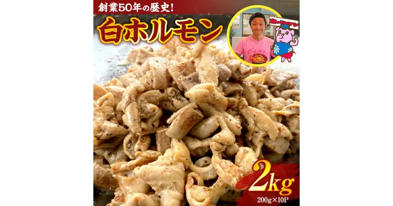 【ふるさと納税】創業50年の歴史！白ホルモン2.0kg（200g×10P) 豚ホルモン 豚肉 焼肉 BBQ もつ鍋 モツ 小分け F4H-0178