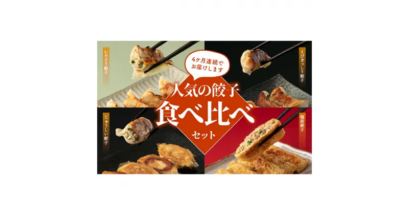 【ふるさと納税】【定期便】4ヵ月連続 餃子工房いろどり食べ比べセット 冷凍生餃子 ぎょうざ ギョウザ 惣菜 F4H-0215