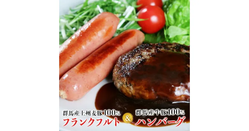 【ふるさと納税】上州麦豚 フランクフルト7本＆王様のハンバーグ(150g×2) 豚 ブランド豚 銘柄豚 肉 F20E-957