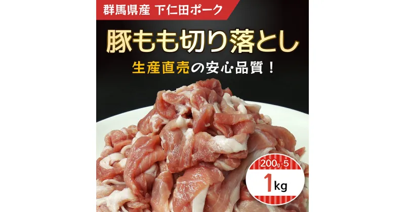 【ふるさと納税】豚もも切り落とし200gX5 ANT008／ふるさと納税 豚肉 ポーク 豚モモ 豚もも 切り落とし 小分け 焼肉 肉じゃが BBQ 200g×5 1kg 送料無料 群馬県 安中市