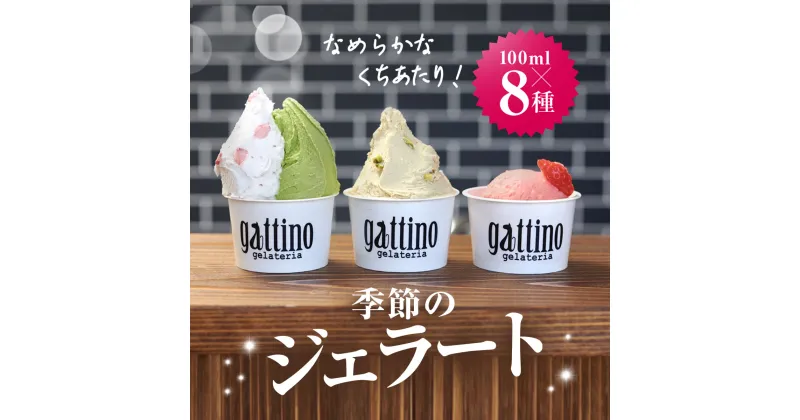 【ふるさと納税】gelateria gattino 季節のジェラートおすすめ8種セット /ANBB001 ジェラート アイス アイスクリーム スイーツ ふるさと ジェラート 人気