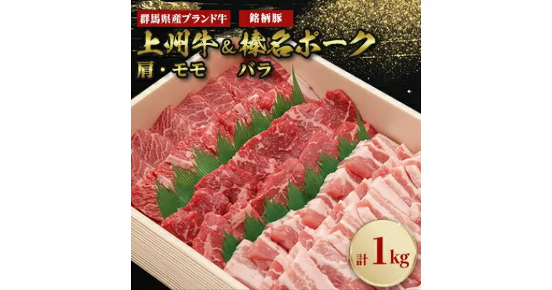 【ふるさと納税】上州牛肩・モモ焼肉:榛名ポークバラ焼肉セット(合計1kg)【配送不可地域：離島】【1043021】