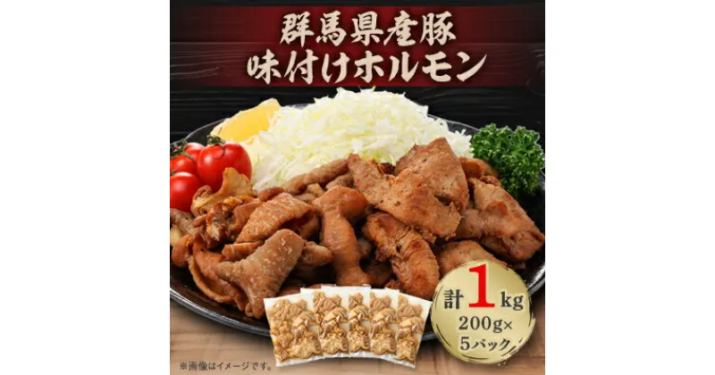 【ふるさと納税】群馬県産豚味付けホルモン　1kg(200g×5パック)　個包装食べきりサイズ【配送不可地域：離島】【1526485】