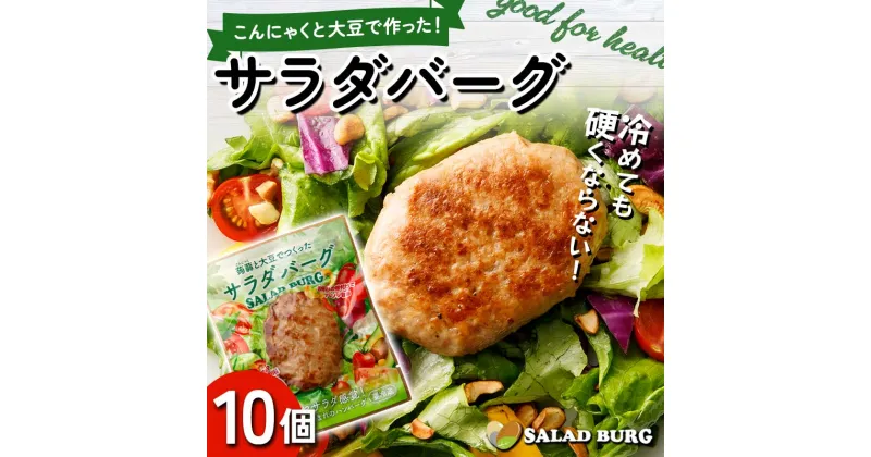 【ふるさと納税】群馬県下仁田町 【原料は100％植物由来】こんにゃくと大豆で作ったサラダバーグ90g×10個 ダイエット こんにゃく 大豆 おから 食物繊維 美肌 糖質制限 ローカロリー 糖質カット 100％プラントベース (ビーガン対応) F21K-161