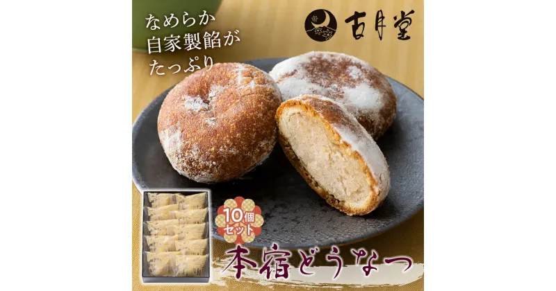 【ふるさと納税】 本宿どうなつ10個セット 名物 ドーナツ 自家製餡 なめらか 手土産 おみやげ お茶請け 老舗 F21K-210