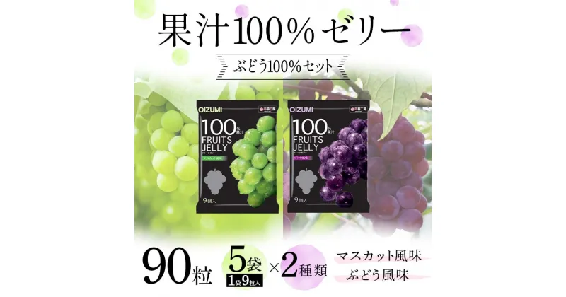 【ふるさと納税】90粒入り！下仁田の果汁100％ゼリー2種 ぶどう100％セット（2種×5袋9粒入り） F21K-389