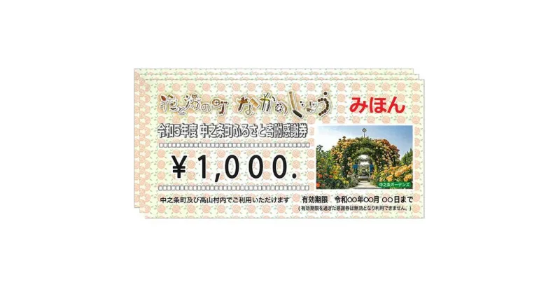 【ふるさと納税】中之条町ふるさと寄附感謝券3000円分