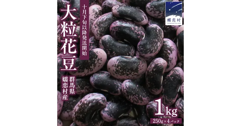 【ふるさと納税】 嬬恋村浅間高原特産 【大粒】乾燥花豆1kg 花まめ 花豆 群馬 黒豆 煮豆 おせち