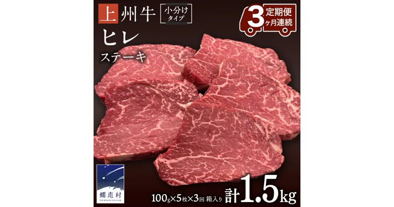 【ふるさと納税】 《 定期便 》 上州牛 ヒレステーキ 100g × 5枚 3ヶ月 連続お届け 牛肉 ヒレ ヒレ肉 日本 国産 国産牛 群馬 500g 冷凍 真空パック ステーキ用 お肉 肉 焼肉 焼き肉 バーベキュー BBQ ブランド牛