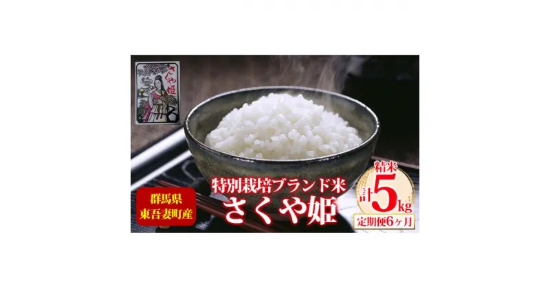 【ふるさと納税】【定期便 6ヶ月】東吾妻町産 特別栽培ブランド米 さくや姫 5kg お米 良質 水 国際大会 受賞 希少 金賞 美味しい 令和6年10月～発送予定　定期便・ 精米 白米 ご飯 おにぎり お弁当 和食 産地直送 国産 　お届け：2024年10月中旬～2025年7月中旬まで