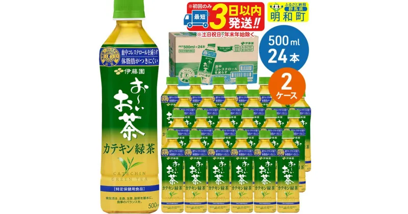 【ふるさと納税】伊藤園 お〜いお茶 カテキン緑茶【特定保健用食品】500ml×24本【2ケース】