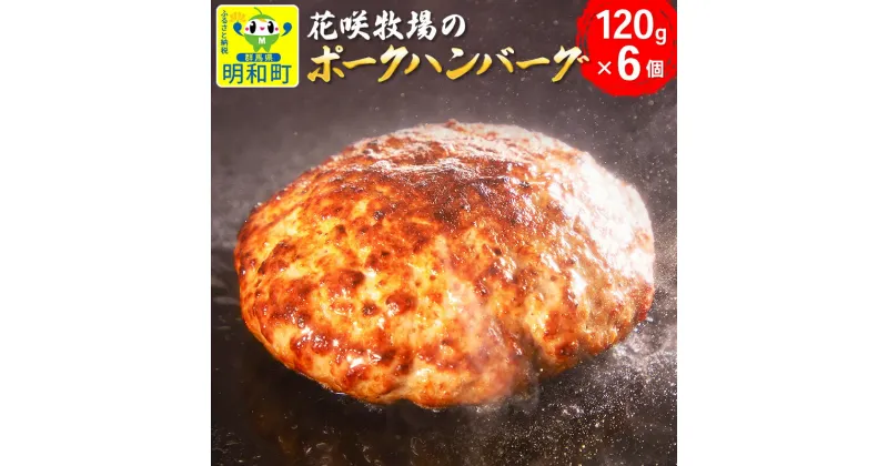 【ふるさと納税】花咲牧場のポークハンバーグ　120g×6個