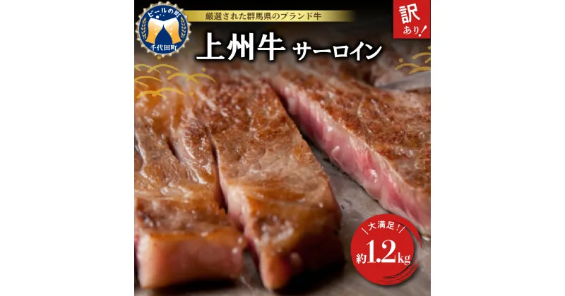 【ふるさと納税】【訳あり】牛肉 サーロイン 【上州牛】 約1.2kg (約200g×6枚) 国産 牛肉 ステーキ キャンプ アウトドア バーべキュー BBQ 冷凍 送料無料 群馬県 千代田町