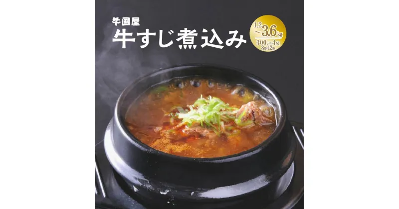 【ふるさと納税】【牛国屋】牛すじ煮込み　300g×4袋 1.2kg ・ 8袋 2.4kg ・ 12袋 3.6kg　【11100-0776・783・790】 A5ランク 和牛 牛肉 惣菜 冷凍 焼肉屋 焼肉店 看板メニュー ギフト プレゼント 贈り物 埼玉県 さいたま市 ヒロ・ジャパンフードサービス