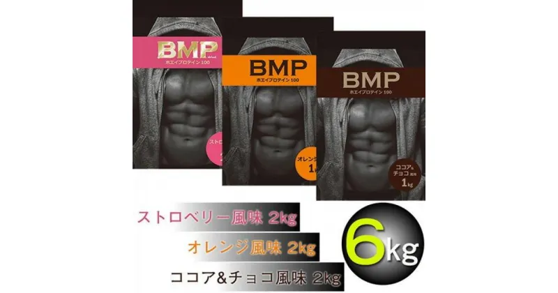 【ふるさと納税】BMPプロテイン 6kgセット ココア＆チョコ2kg／ストロベリー2kg／オレンジ 2kg 計6kg ／ たんぱく質 栄養補給 ホエイプロテイン 埼玉県 | 食品 加工食品 人気 おすすめ 送料無料