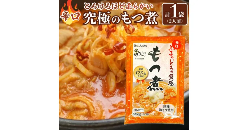 【ふるさと納税】国産豚もつ使用！とろけるほど柔らかい究極のもつ煮 辛口 500g×1袋 | もつ もつ煮 究極 やわらか 冷蔵 鍋 加工食品 人気 おすすめ おいしい 送料無料