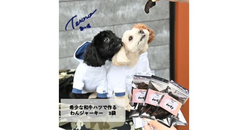 【ふるさと納税】【Tesoro】わんこ用／和牛ハツジャーキー　3袋入り（お肉屋さんが作る犬ご飯）