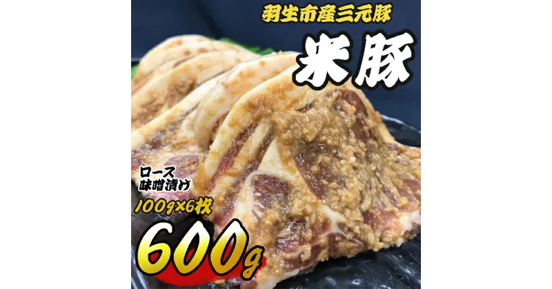 【ふるさと納税】 豚肉 ロース 味噌漬け 600g（100g×6枚）味噌漬け 三元豚 米豚 国産 豚 ポーク 肉 羽生市産 小分け 個包装 小袋 便利 ブランド ブランド豚 精肉 肉加工品 まとめ買い 間中さん家 株式会社古川ミート 埼玉県 羽生市