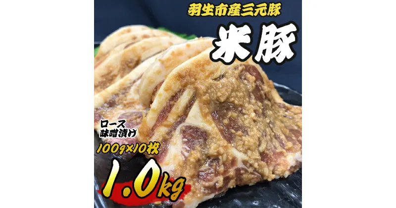 【ふるさと納税】 豚肉 ロース 味噌漬け 1kg (100g×10枚) 三元豚 米豚 国産 豚 ポーク 肉 羽生市産 小分け 個包装 小袋 便利 ブランド ブランド豚 精肉 肉加工品 まとめ買い 間中さん家 株式会社古川ミート 埼玉県 羽生市