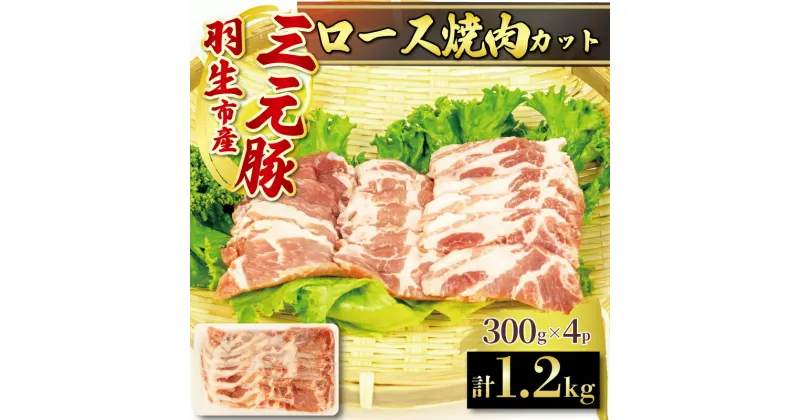 【ふるさと納税】 ロース 焼き肉 カット 1.2kg ( 300g × 4P ） 国産 三元豚 冷凍 真空 小分け 個包装 たっぷり 大容量 大きめ 厚切り 豚肉 豚 ブタ ポーク ジューシー お弁当 おかず 惣菜 晩ごはん 贅沢 ギフト お中元 御中元 贈り物 贈答 埼玉県 羽生市