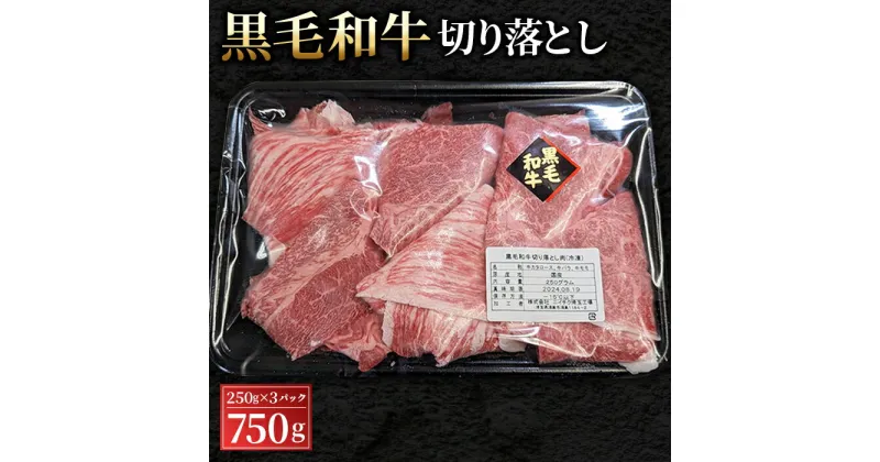 【ふるさと納税】No.430 黒毛和牛切り落とし250g×3パック（合計750g） ／ 切落とし 黒毛和牛 和牛 牛 牛肉 肉 グルメ A3以上 和牛専門問屋 すき焼き 水炊き 炒め物 丼もの しぐれ煮 送料無料 埼玉県