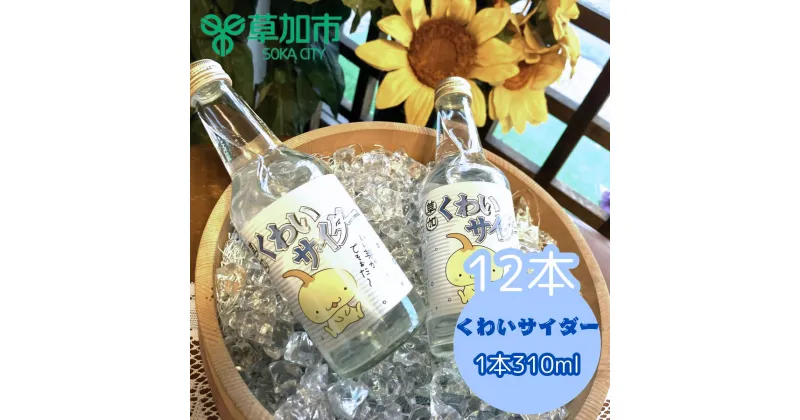 【ふるさと納税】くわいサイダー12本（310mL 瓶）セット｜埼玉県 草加市 ご当地サイダー クワイ 慈姑 サイダー ジュース 焼酎割 瓶 夏 夏休み おいしい 炭酸 炭酸飲料 さっぱり 大人も子供も飲める くわい お正月 爽快