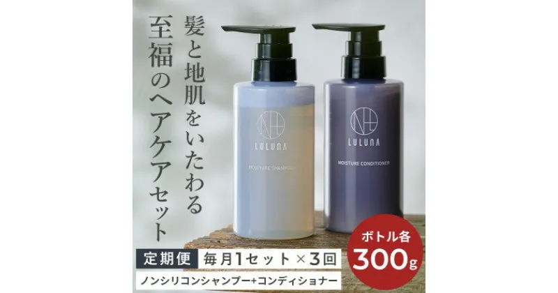 【ふるさと納税】【毎月定期便】ルルーナ モイスチャーシャンプー&コンディショナー(各300g)全3回【4052230】