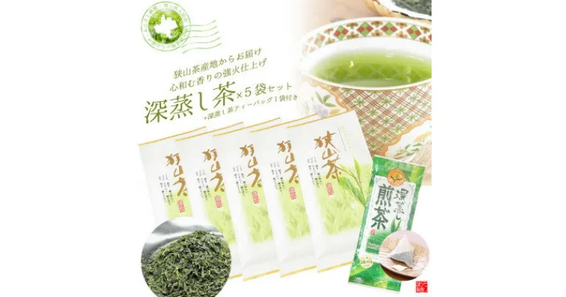 【ふるさと納税】深蒸し茶100g×5袋+TB1袋　狭山茶産地からお届け　心和む香りの強火仕上げ【1517900】