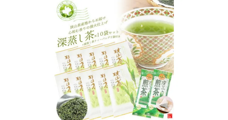 【ふるさと納税】深蒸し茶100g×10袋+TB 2袋　狭山茶産地からお届け　心和む香りの強火仕上げ【1517901】