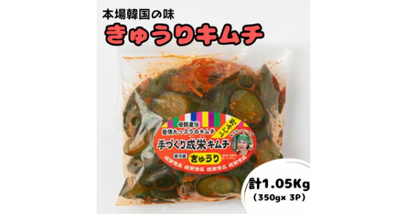 【ふるさと納税】本場韓国の味!全て手作り本格きゅうりキムチ　計1.05kg(350g×3パック)【配送不可地域：離島】【1467677】