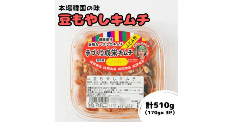 【ふるさと納税】本場韓国の味!全て手作り本格豆もやしキムチ　計510g(170g×3パック)【配送不可地域：離島】【1467679】