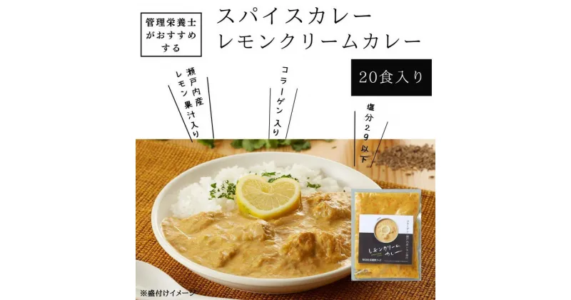 【ふるさと納税】管理栄養士がおすすめするスパイスカレー レモンクリームカレー 20食入り　※離島への配送不可