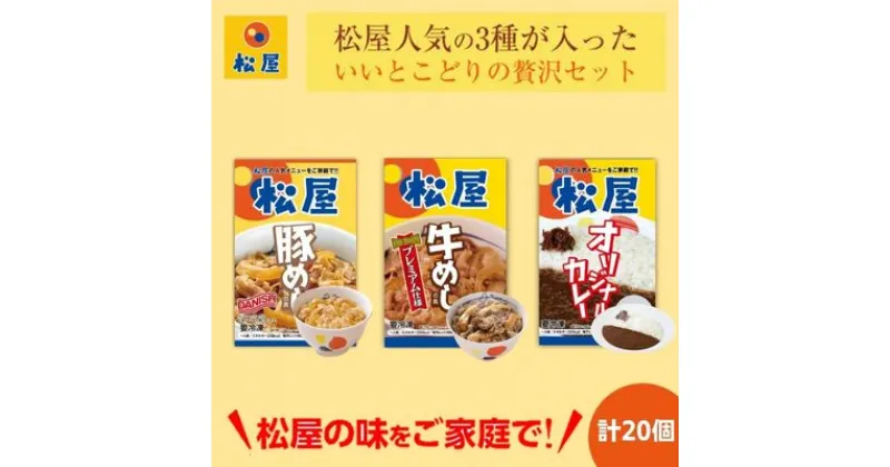 【ふるさと納税】松屋 牛めし 豚めし カレー 20個 セット 冷凍 カレー 牛丼 豚丼　 詰め合わせ 食品 冷凍食品 惣菜 t1