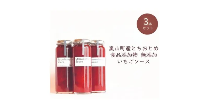 【ふるさと納税】埼玉県嵐山町産いちご使用 特製いちごソース　3本セット　ストロベリー 自社農園 栽培 とちおとめ 無着色 食品添加物 無添加 自慢 果肉 たっぷり 贅沢 パンケーキ