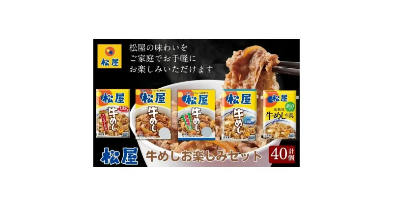 【ふるさと納税】松屋牛めしの具5種40個　お楽しみセット（プレミアム仕様・豪州産・国産・乳酸菌・糖質オフ）　 惣菜 レトルト 牛丼 牛丼の具 手軽 ランチ お昼ごはん 夕飯 夜ごはん おかず